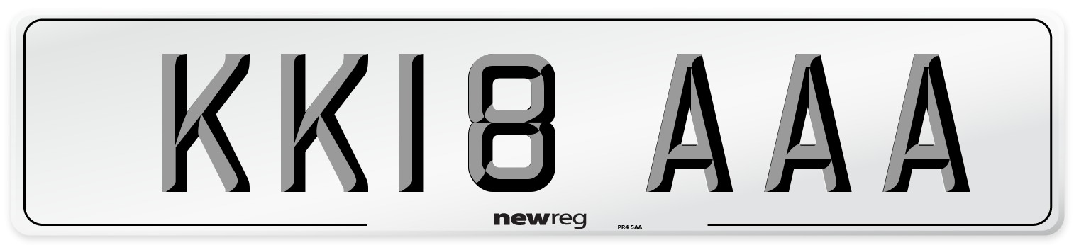 KK18 AAA Number Plate from New Reg
